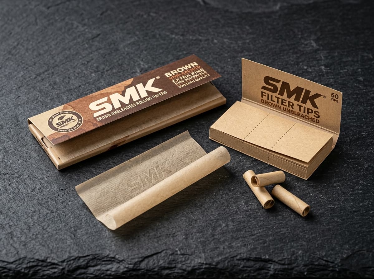SMK Brown Unbleached King Size + Tips Combi